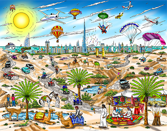 Charles Fazzino A View From The Dubai Desert (DX)